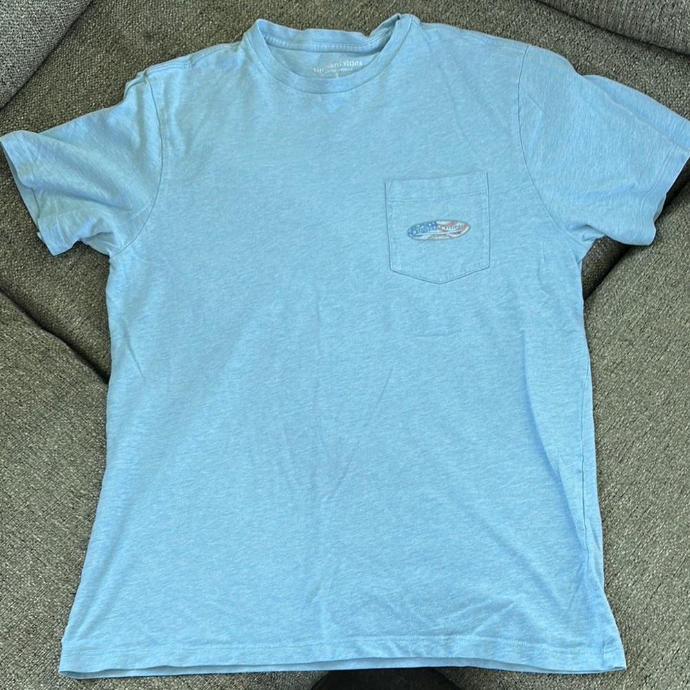 Vineyard Vines Surfboard Graphic Pocket Tee Shirt Small Blue - Picture 5 of 7